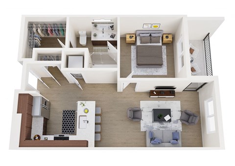 a floor plan of a one bedroom apartment